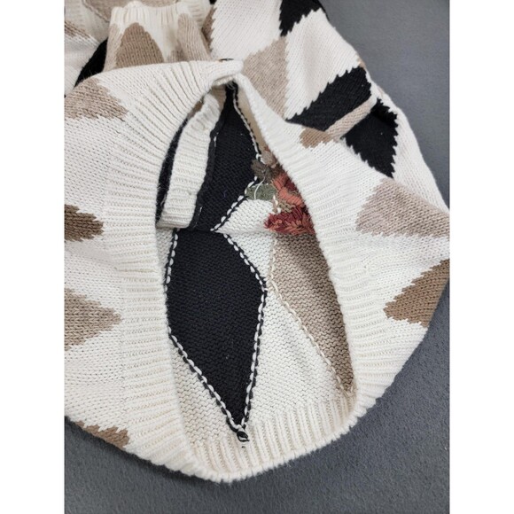 Vintage Milano Design Group Sweater Womens Large Argyle Floral Knit Pullover 90s - Picture 7 of 12